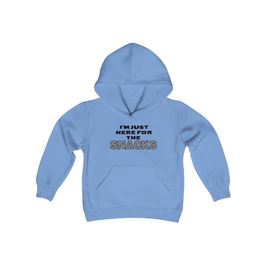 Youth Hooded Sweatshirt - I'm Just Here for the Snacks