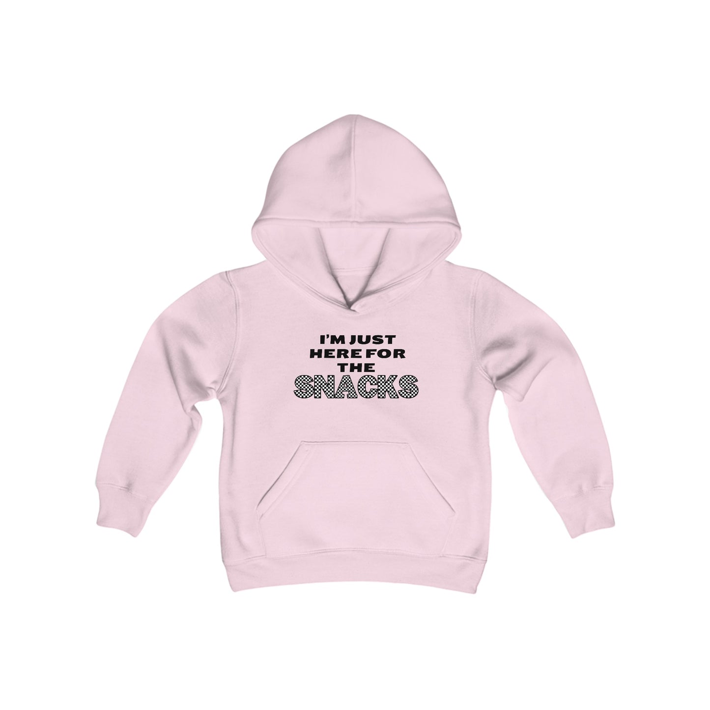 Youth Hooded Sweatshirt - I'm Just Here for the Snacks