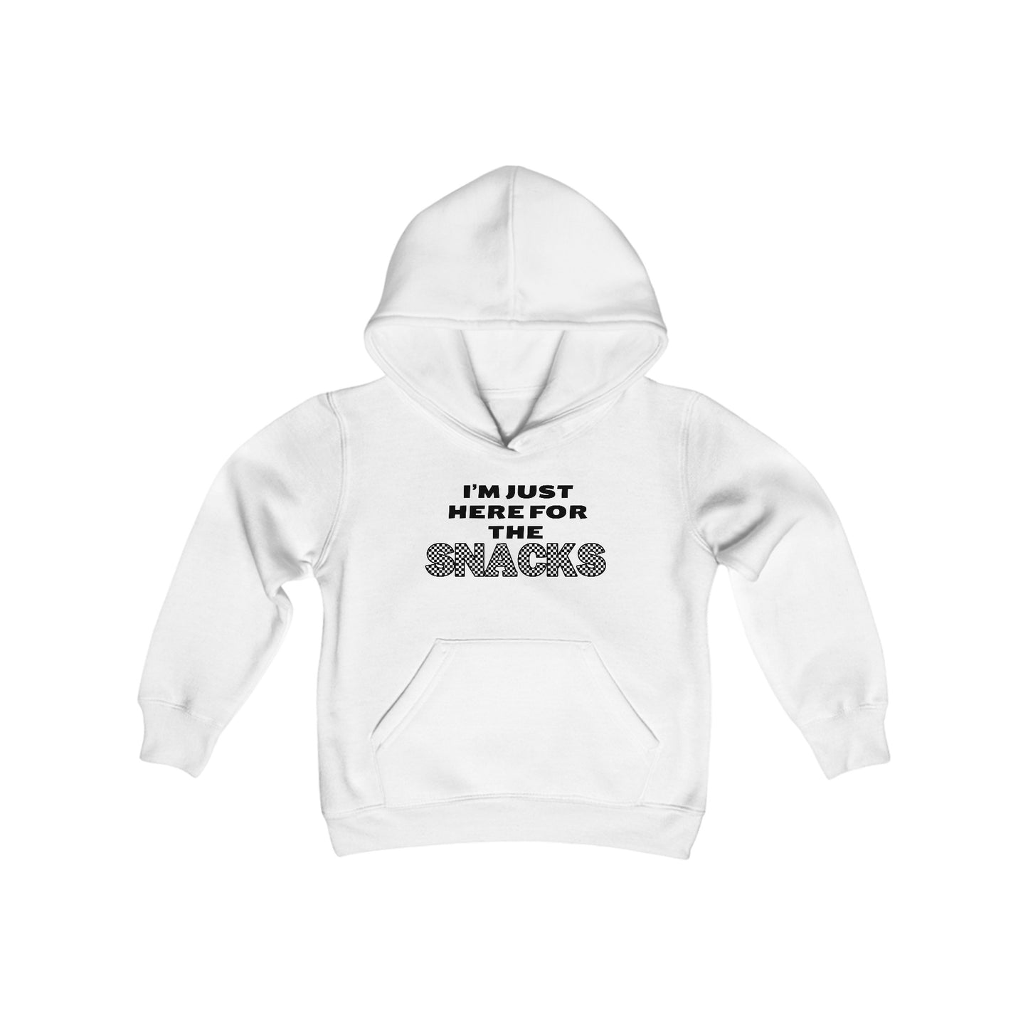 Youth Hooded Sweatshirt - I'm Just Here for the Snacks