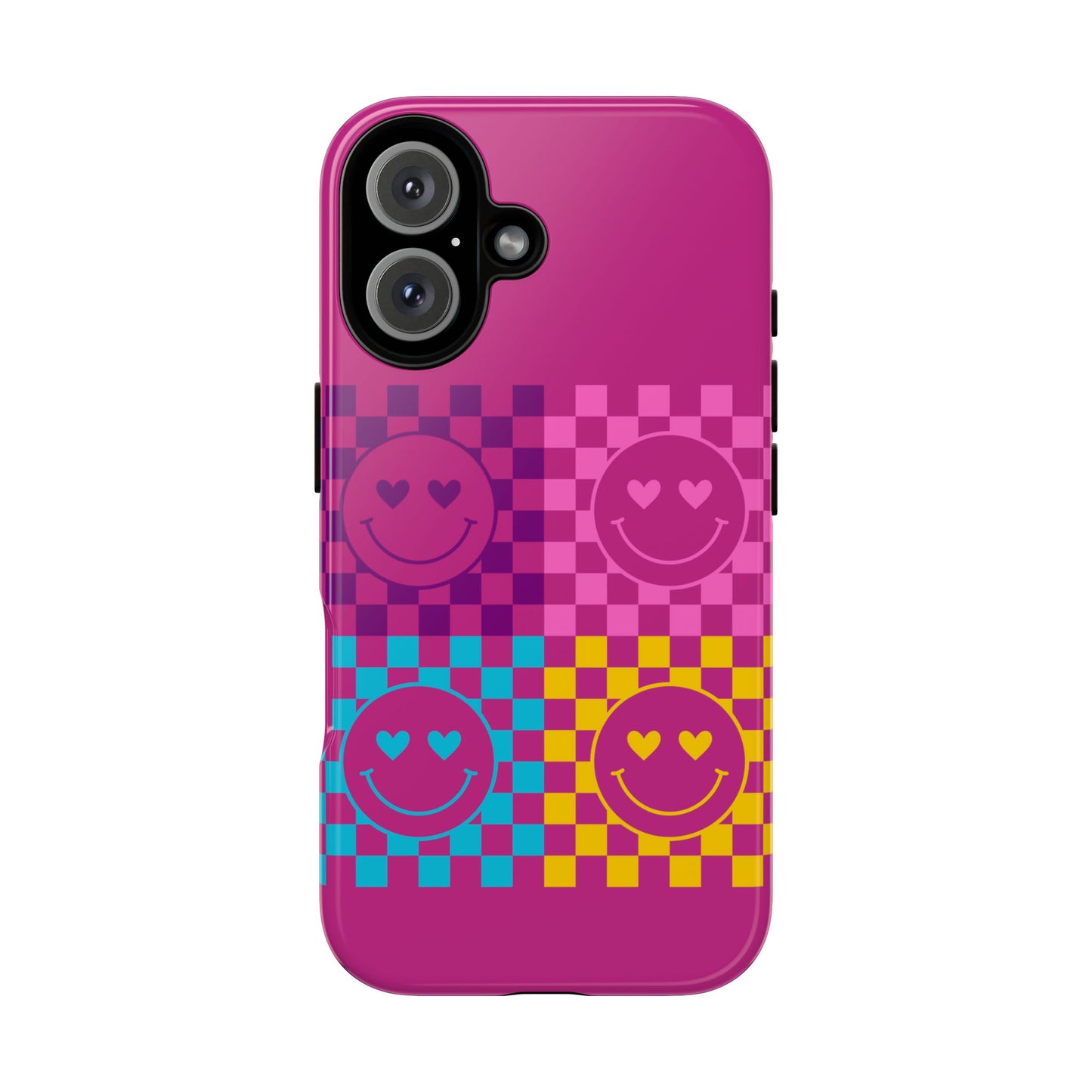 Happy Face Checkered Phone Case - Tough Cases