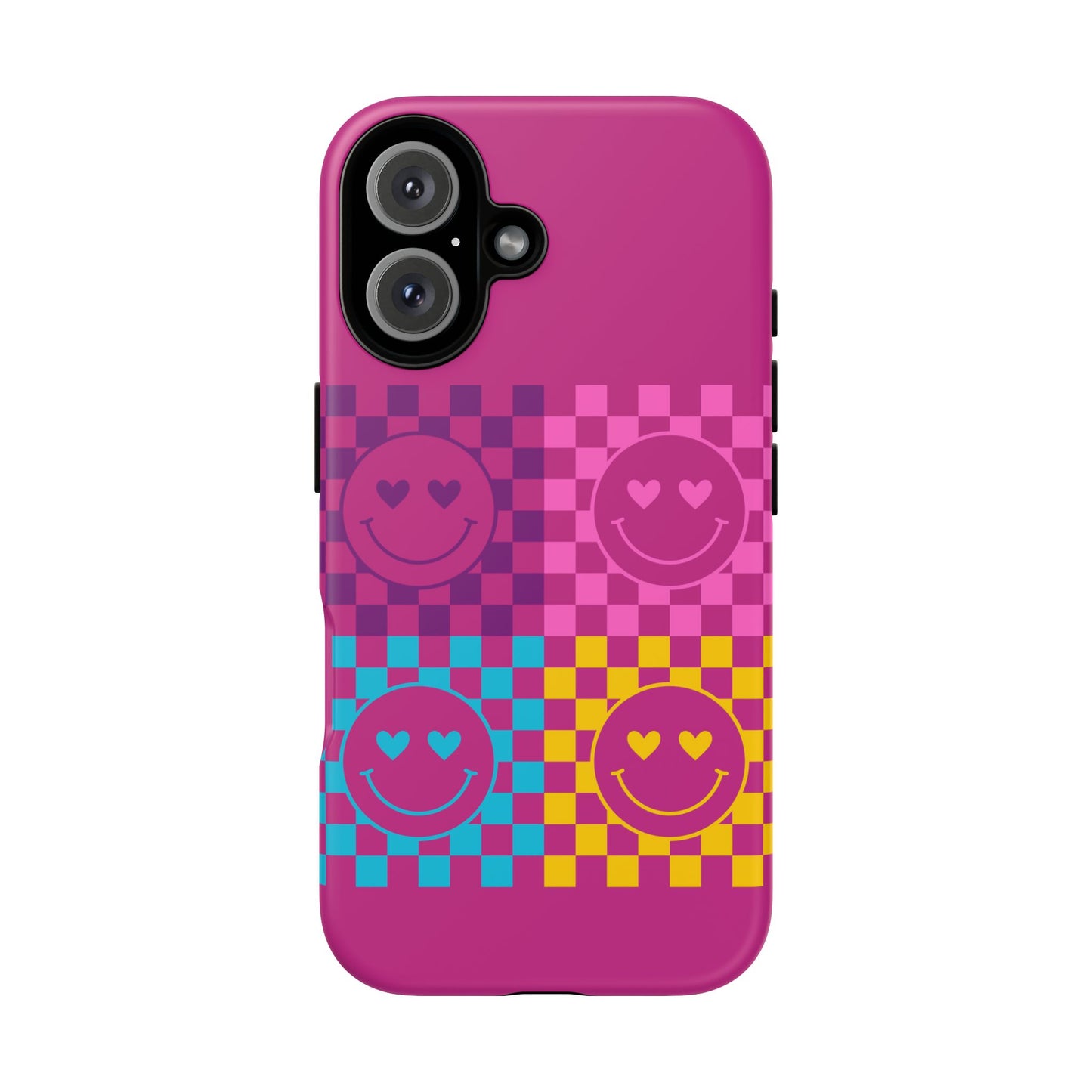 Happy Face Checkered Phone Case - Tough Cases