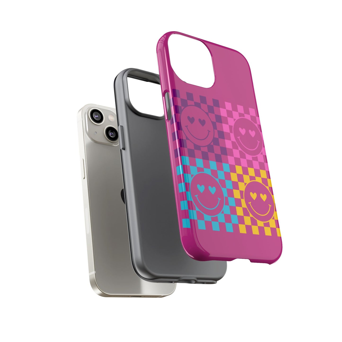 Happy Face Checkered Phone Case - Tough Cases