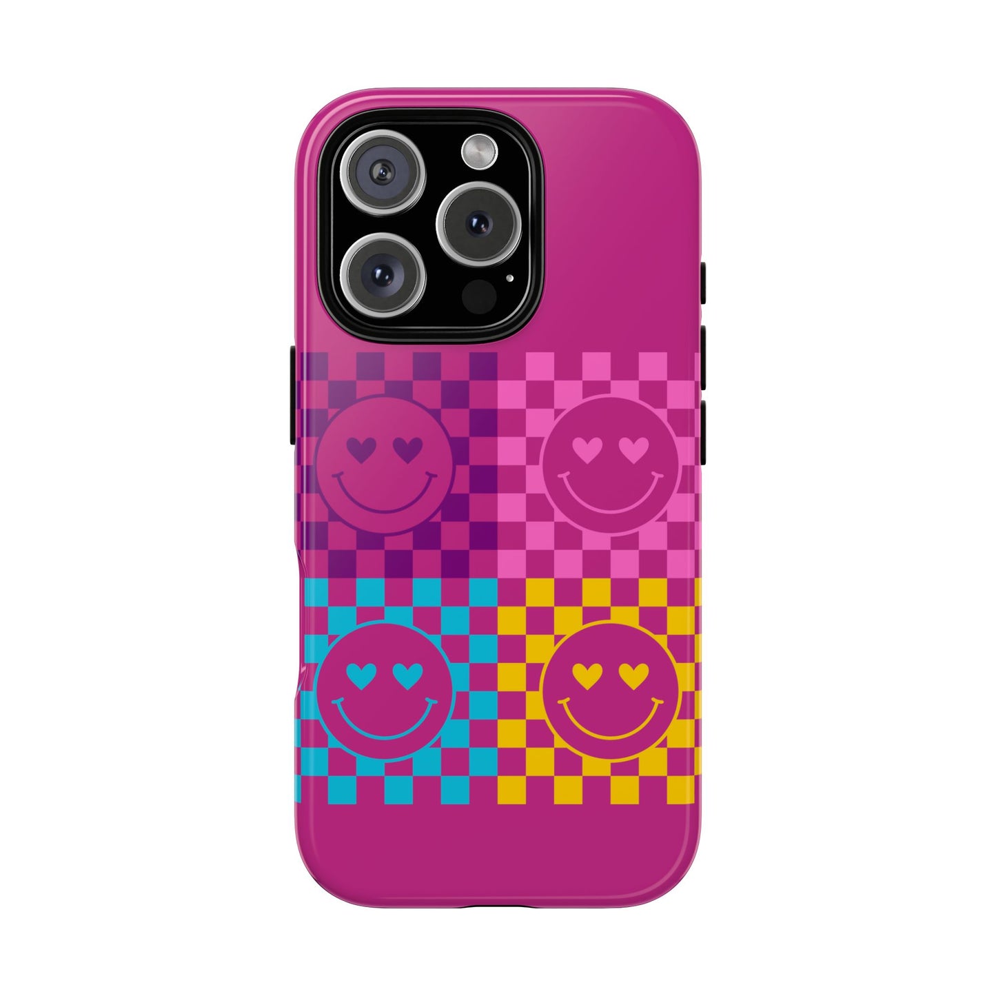 Happy Face Checkered Phone Case - Tough Cases