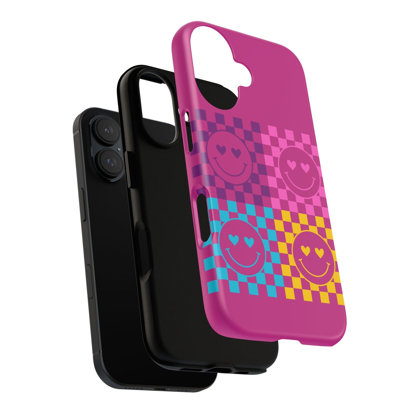 Happy Face Checkered Phone Case - Tough Cases