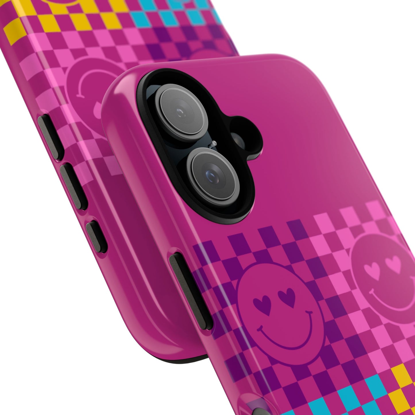 Happy Face Checkered Phone Case - Tough Cases